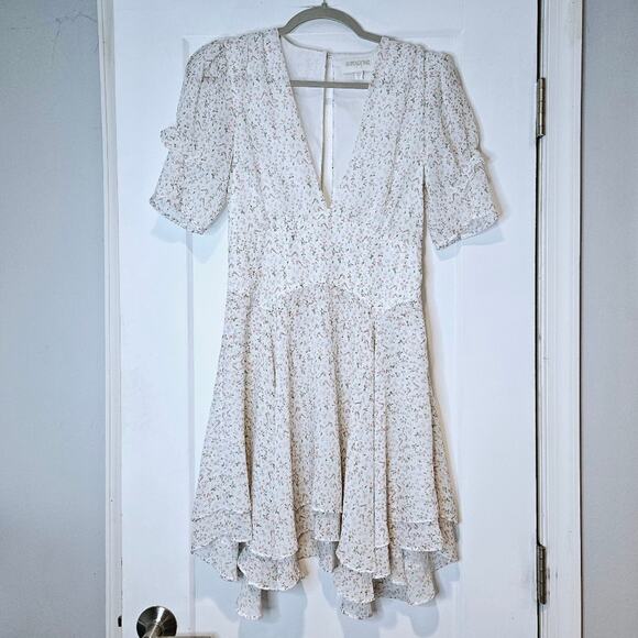 Divine Heritage Deep V-neck Floral Mini Dress - Picture 2 of 9